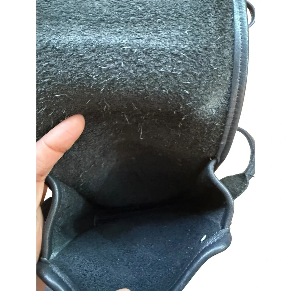 Coach 90s Vintage scooterLeather Crossbody Turnlock Pouch Bag Black 9898